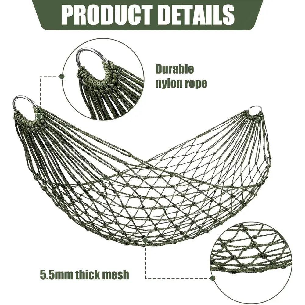 Hamac Camping Nylon Léger – Filet Outdoor PHENIX - Military PHENIX - military