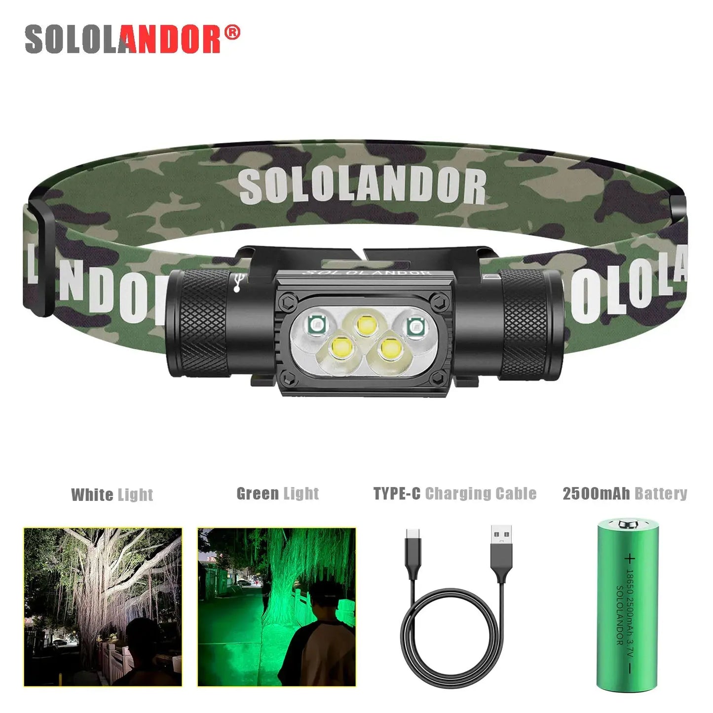 Lampe frontale rechargeable PHENIX - Military PHENIX - military